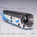 Pikkukuva 2 / 5: Setra Bus -leluauto pojille, valurautamalli lapsille, vetävä miniatyyri, ääni ja valo, opettavainen kokoelma, lahja lapselle Deep Blue