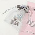 Miniatyrbillede 2 af 5: 10 stk./parti Exquisite Butterfly Bag Bryllup Snørepose Organza Pose Gave Høj