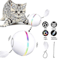 Miniatyrbild 2 av 5: Smart katt leksak boll interaktiv kattmynta USB laddningsbara leksaker för katter automatisk färgglada LED fjäderklockor leksaker varor för katt rosa