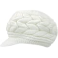 Miniatyrbilde 1 av 4: Dame Vinter Strikket Lue med Bremm Svart Hvit Grå, Elegant Lue med Varm Fleece Fôret White One Size