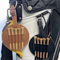 Miniatyrbillede 2 af 5: Udendørs Golf Tees Holder Bærbar PU Læder Golf Tees Opbevaringstaske Bærepose Rund Golf Tees Holder Hængepose Sort Black