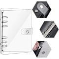 Miniatyrbillede 3 af 7: Ringbind Cover Klar Blød PVC 6 Huller Ringbind, Vandtæt Løs Blad Notebook Mappe med Gennemsigtig Lineal, Notebook Cover Case Genopfyldelig A5
