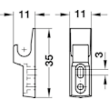 Miniatyrbilde 3 av 3: X2 Mini Touch Catch Latch Skap Caravane Bobil Skapdører