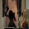 Miniatyrbilde 4 av 6: Halloween-vindudekalsklistremerker med kvinnelig spøkelse, skrekkveggdekorasjon, veggklistremerker, spøkelseshånd, festklistremerker for høytiden Style 1