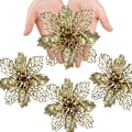 Miniatyrbillede 3 af 5: 12 stk. Jule Simulation Blomst, Julestjerne Juleblomst, Juleblomst, Juletræ Blomst, Juletræ Dekoration, Kunstig Jul