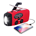 Miniatyrbild 3 av 5: Solardriven vevradio med handvev, 2000 mAh powerbank LED-ficklampa