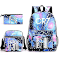 Miniatyrbild 1 av 5: Fashion Cr7 3-delad set ryggsäck Mochila Nya studenter Kapacitet Skolväska Bokväska Resväska Only satchel 2
