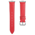 Pikkukuva 1 / 5: Aito nahkainen kapea ranneke Huawei Watch Fit 3 -kelloon Red
