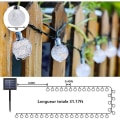 Miniatyrbillede 2 af 4: 9,5m 50 LED Vandtætte Solcelledrevne Lysstrenge, 8 Tilstande Udendørs Solcelledrevne Lysstrenge Til Have, Terrasse, Fester (multifarvet)