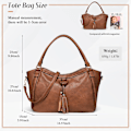 Miniatyrbillede 7 af 11: Dametasker, Frynset Shopper Taske Mode Crossbody Taske i PU Læder Håndtaske til Arbejde, Daglig Brug og Fester Brown