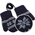 Miniatyrbild 7 av 7: Baby Toddlers Varm Vantar Magic Stretch Vantar Handskar på Snöre Pojkar Flickor Stickade Vantar Tjockna Fleece Foder Nyfödda Vantar Full Finger Vantar
