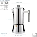 Miniatyrbilde 3 av 6: Easyworkz Espressomaker for Komfyr i Rustfritt Stål - Italiensk Kaffemaker - Induksjons Moka Pot 6Cup 10oz