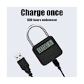 Miniatyrbild 4 av 5: Metalltimerlås, LCD-display, elektroniskt timerlås med flera funktioner, 99 timmars maxtid, USB-laddningsbar (svart)
