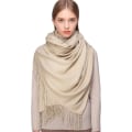 Miniatyrbilde 2 av 5: Pashminasjal og -innpakninger for kvinner, skjerf til bryllup, skjerf for kvinner, vinter (beige)