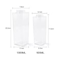 Miniatyrbild 4 av 5: Mjölkkartong Vattenflaska Genomskinlig Fyrkantig Mjölkflaskor Plast Läckagesäker Kopp 1000ml, Återanvändbar Transparent Mjölk Kartong Vattenflaska 2pcs-500ml