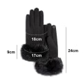 Miniatyrbillede 2 af 5: Vinterhandsker til kvinder, touch screen cashmere snehandsker vinter varme cykelhandsker til damer termiske handsker black