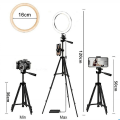 Miniatyrbillede 2 af 4: LED-ringlys, telefonlysstativ med Bluetooth-fjernbetjening, 16 cm