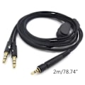 Miniatyrbillede 9 af 10: for Sennheiser- G4ME ONE GAME ZERO GSP350 500 600 stereo lydkabel Dobbelt stik version Double plug version