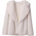 Miniatyrbilde 1 av 8: Elegant Kåpe for Kvinner med Sjal Krage, Dobbel Brystlukking og Lang Lengde i Ull Model White Fur Coat M