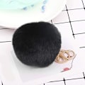 Miniatyrbillede 3 af 7: Fluffy nøglering blød plys charme ring nøglering imiteret pels bolde taske vedhæng nøglering dekoration