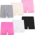 Miniatyrbild 1 av 7: Cykelshorts flickor svart dans Pe shorts barn med spetskant sport 2-10 år 6 pack 2-3 Years