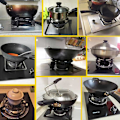 Miniatyrbillede 4 af 5: 1 stk. Sort Wok Stativ Støbejerns Wok Pan Support Rack Til Brændere Gas