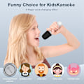Miniatyrbillede 4 af 5: Karaoke-maskiner til børn, bærbare børne-karaoke-maskiner til piger med LED-festlys, pigers legetøj fødselsdagsgaver til børn i alderen 14-18 (hvid 2 mikrofoner) White 2 Mic