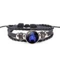 Miniatyrbild 4 av 5: 12 stjärntecken konstellation charm lysande armband män kvinnor mode flerskikts väv läder armband bangle födelsedagspresent Libra