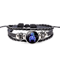 Miniatyrbillede 4 af 5: 12 Stjernetegns Constellation Charm Lysende Armbånd Mænd Kvinder Mode Multilayer Væv Læder Armbånd Bangle Fødselsdag Gave Cancer
