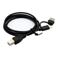 Pikkukuva 1 / 9: Universaali USB + TYPE C -uros USB Type B -uros -kaapeli puhelimelle, tulostimelle, skannerille