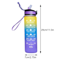 Miniatyrbillede 2 af 5: 1000 ml gratis motivationsvandflaske med tidsmarkør, fitnesskander, gradientfarvede kopper, udendørs frostede vandflasker Style 9