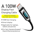 Miniatyrbilde 2 av 11: BASEUS Display Rask lading USB-C til USB-C 100W 2m svart