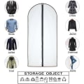 Miniatyrbild 5 av 5: Malsäkra klädpåsar 60 x 120 cm (24'' x 48'') Svart sida Andningsbar Genomskinlig Klädpåse Full Dragkedja Påsar för Vinterrockar Jackor Kläder (10-pack)