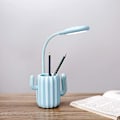 Miniatyrbillede 4 af 5: Skrivebordslampe, genopladelig kaktusformet penneholder læselampe sengebordslampe skrivebordslampe til piger