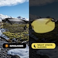 Pikkukuva 5 / 5: Polarisoidut fotokromiset aurinkolasit, miesten ajolasit, joissa siirtymälinssit, ilman koteloa Green Gun-Polarized