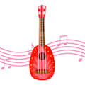 Pikkukuva 1 / 5: Ukelele lapsille aloittelijoille, hedelmäukulele minikitara, soitinlelukitara lapselle taaperolle pojille tytöille, mansikka, vesimeloni, appelsiini, kiw