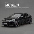 Miniatyrbillede 1 af 5: 1:24 Tesla Model 3 Model Y Model S Model X Legering Støbt Bilmodel Lyd Og Lys Børns Legetøj Samleobjekter Fødselsdagsgave Model 3 Black
