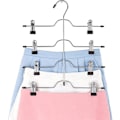 Miniatyrbillede 5 af 5: Bukserækker Hanger - 4 Lags Nederdel Hanger Med Justerbare Clips, Bukser Jeans Bukser Hanger Til Organisering Af Håndklæder, Nederdele Og Bukser Til Soveværelse Og Garderobe