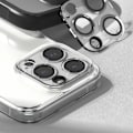 Miniatyrbillede 6 af 7: [2-pak] Ringke iPhone 15 Pro Kameralinsebeskyttelse i Hærdet Glas - Sort