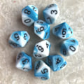 Miniatyrbild 5 av 5: 1 set 10-sidiga D10 polyhedral tärningar siffror urtavlor skrivbordsspel Pxpf, färg, rosa blå