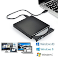 Miniatyrbillede 2 af 5: Eksternt Cd Dvd-drev, Usb 2.0 Slim Protable Eksternt Cd-rw-drev Dvd-rw-brænder Skriver Afspiller Til Bærbar Computer Notebook Pc Desktop Computer, Sort