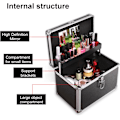 Miniatyrbild 5 av 7: Kosmetisk arrangör Kosmetisk arrangör Box Bärbar Make Up Case Låsbar Förvaringslåda för Smycken & Make Up Verktyg brown