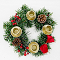 Miniatyrbild 5 av 5: Julkrans Ring Ljusstake Jul Metall Ljusstake Konisk Metall Ljusstake Stativ för Jul Advent Hem Bord Dekorationer