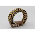 Miniatyrbillede 3 af 5: 41 * 1,3 tommer Unisex Elastisk Stof Flettet Stretch Bælte Casual Mænd Kvinder Talje Bælte med PU Læder Spænde, Blå Hvid Sort Blå Hvid Sort blue white black