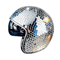 Miniatyrbild 1 av 5: Discokula-hjälm med infällbart visir, coola rekvisita för nattklubbar Silver