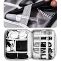 Miniatyrbillede 6 af 7: Rejsearrangør taske, Elektronik tilbehør arrangør taske, Universal bærbar rejse gadget taske til kabler, Powerbank, USB-drev, oplader harddisk Gray