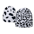 Miniatyrbild 3 av 4: Studentmössa Leopardmönster Varm Höst Vinter Tjock Stretchig Mössa för Utomhusbruk Leopard Print