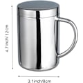 Miniatyrbild 2 av 8: 13,5oz/400ml Camping Mug Kaffe Mugg Kopp Dubbelväggig Rostfritt Stål Drickmugg med Lock för Hemma Kontor Camping Picknick