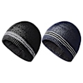 Miniatyrbillede 1 af 5: Vinterhue til mænd - Beanie-hue - Varm og blød - Foret hue til kvinder - Sort+sort Black*Tibetan cyan