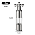 Pikkukuva 2 / 5: Mustapippurimylly Suola Pippurimylly Maustemylly Keittiön luovat vempaimet Pippuri- ja suolamylly Hionta 2024 HOTC5 Silver 21cm